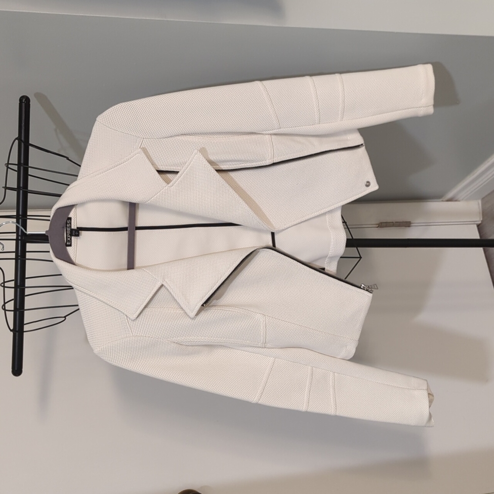 Express White Moto Jacket